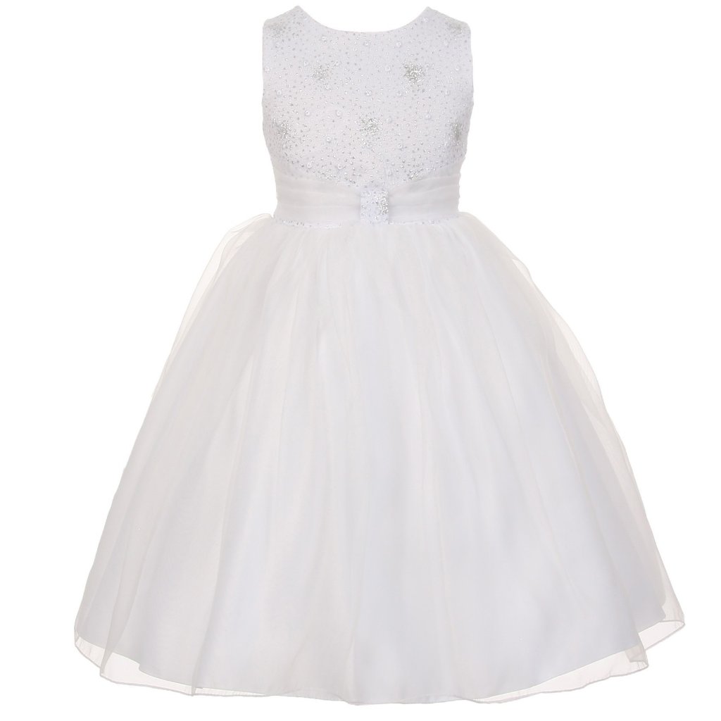 Little Girl Toddler Communion Baptism Sparkle Bodice Special Occasion Dress Kids